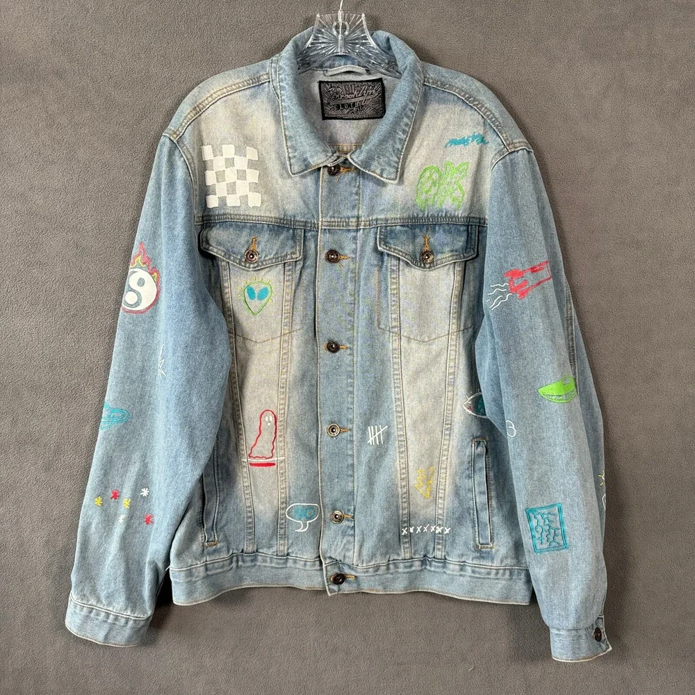 Brooklyn Cloth Mens Denim Jacket XL Blue Jean Trucker Savage - Picture 1 of 16